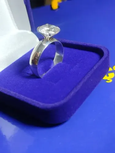 Anel Prata 950 Pedra Zircônia 10 mm Aro 5 mm Temos Todas Cores de Pedras