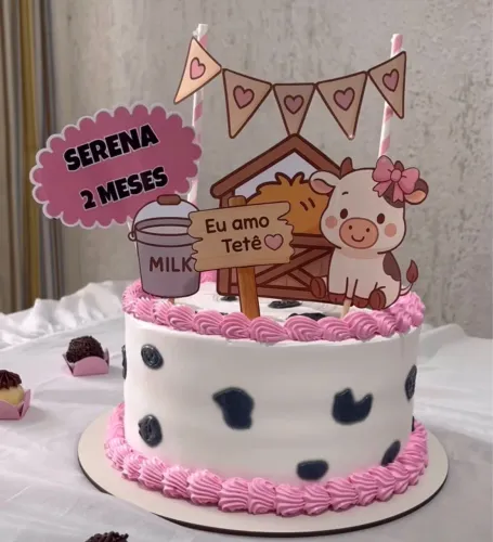 Topo Topper de bolo Mesversario Aniversário 