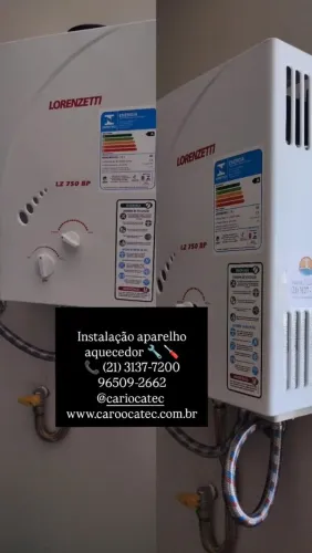 Instalação de aparelho aquecedor a gás