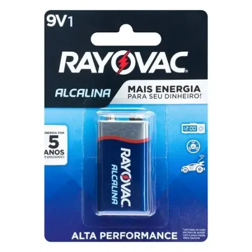Bateria 9V Alcalina Rayovac - Alta Performance