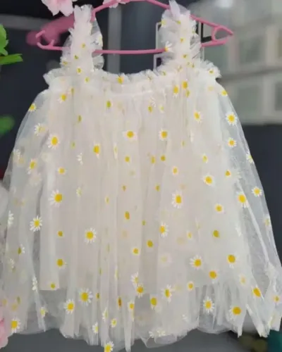 Vestido infantil tule margarida 