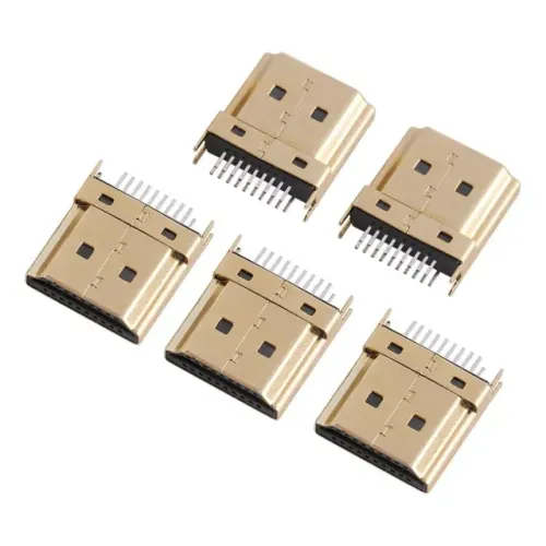 5 PEÇAS Conector Hdmi Para Mi Stick Tv - Macho 19 Pinos Full Hd