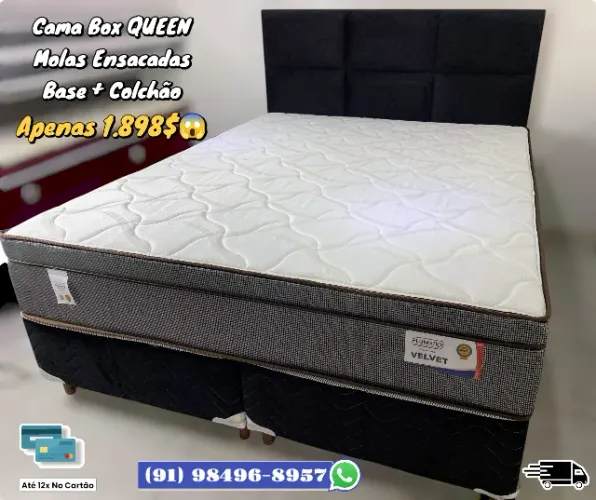 CAMA BOX QUEEN MOLAS ENSACADAS 