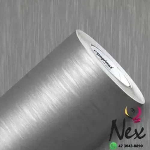 Adesivo Vinil Aço Inox Escovado Envelopamento Geladeira papel parede contact 