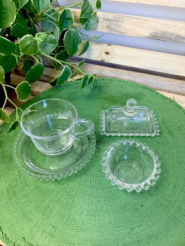 Conjunto tok Stok xícara, manteigueira e porta geleia