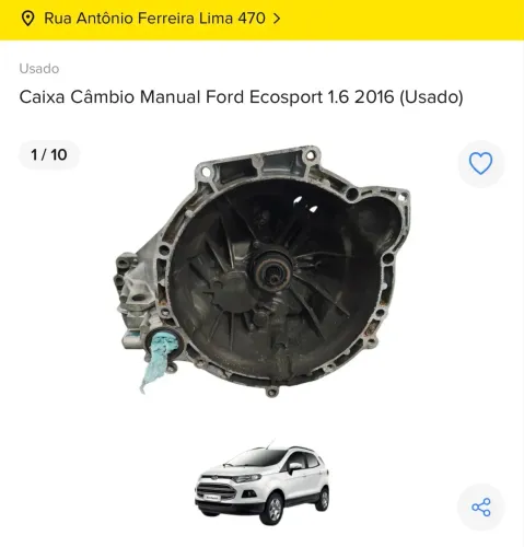 CAIXA DE MARCHA MANUAL FORD ECOSPORT 1.6 2016