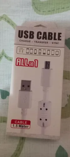 Cabo USB 3.0 branco 1,5 metros. V8