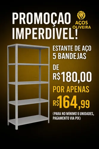 PROMOÇÃO IMPERDÍVEL! Estante aço 5 bandejas