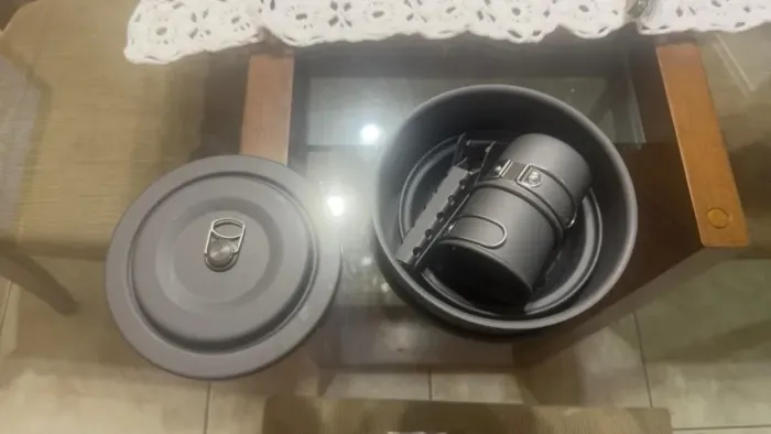 Kit Acampamento Cozinha Panela, fogareiro e talher