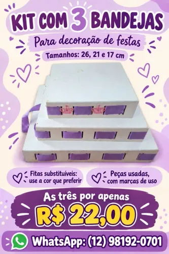 3 caixinhas de mdf