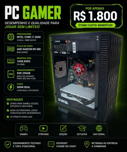 PC GAMER - RX 580 8GB + i7 + 16GB RAM