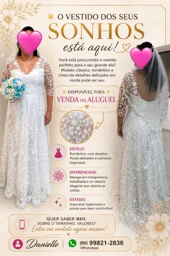 Vende-se vestido de noiva. Valor negociável