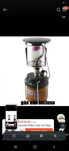 Troco por faca morakniv Lampiao camping a gas funcionando