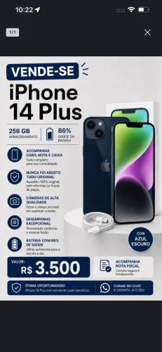 Vendo iPhone 14 Plus 256 b GB