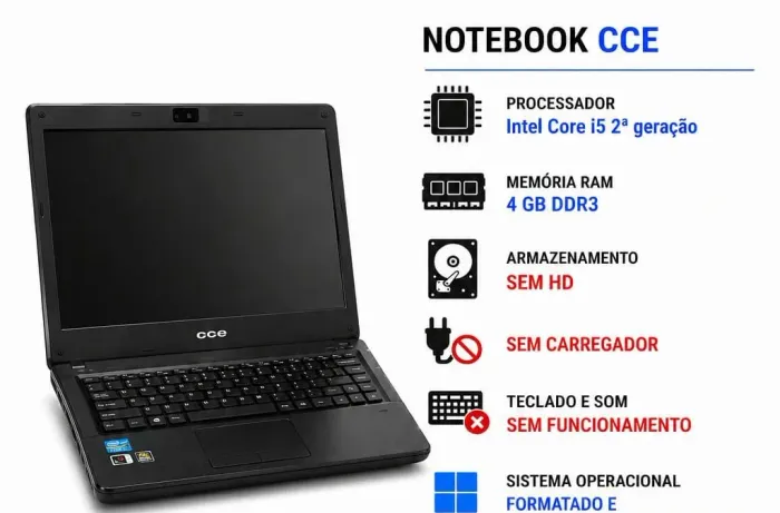 2 notebook i3 e i5 cce e positivo funcionando