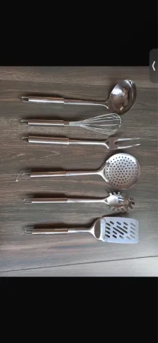 Kit de Utensílios de Cozinha em Aço Inox - 6 peças
