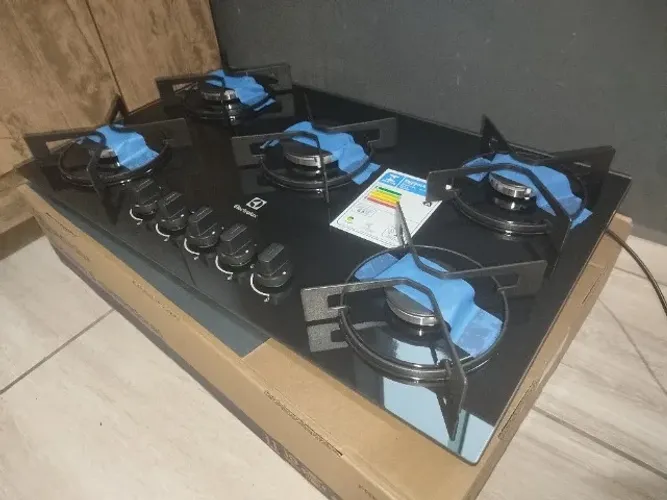 Cooktop 5 Bocas Electrolux (KE5GR) Vidro Preto - NOVO NA CAIXA!