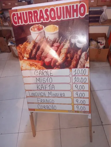 Placa cavalete para churrasquinho espetinho