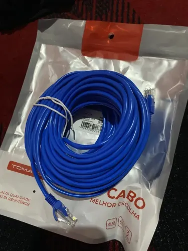 Cabo de Rede de 20 Metros Internet Crimpado Reforçado - Novo