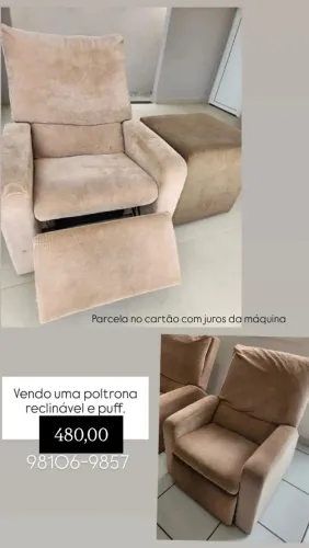 Vendo poltrona reclinável e puff