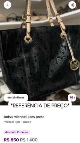 VENDE-SE Bolsa Michael Kors Verniz Monograma Preto Ótimo estado de conservação