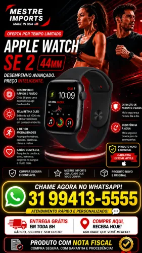 APPLE WATCH SE 2 44MM NOVO ORIGINAL PRONTA ENTREGA EM BELO HORIZONTE