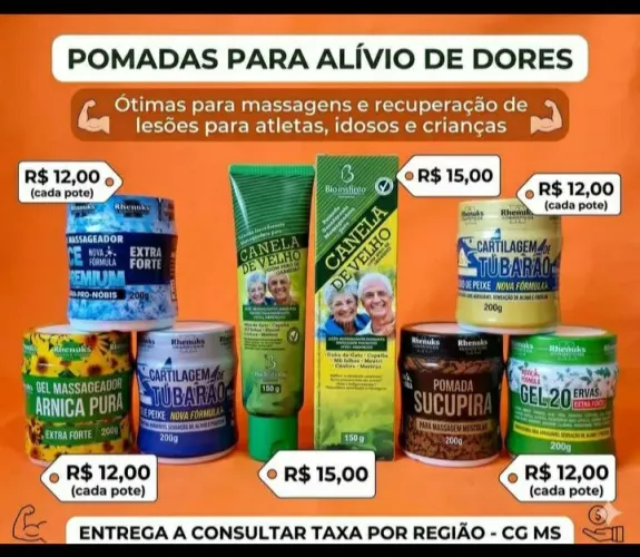 Pomada para dores e articulação
