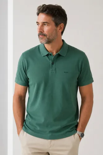 Polo BOSS Firenze/Logo Modern Essential Pima Cotton Verde - Tam. G/L