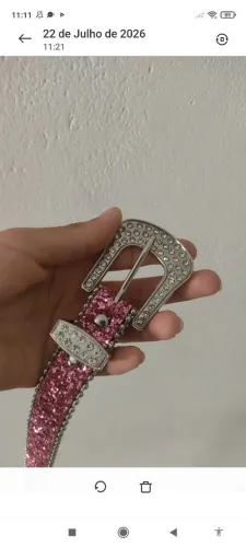 Cinto Y2K com strass e glitter 