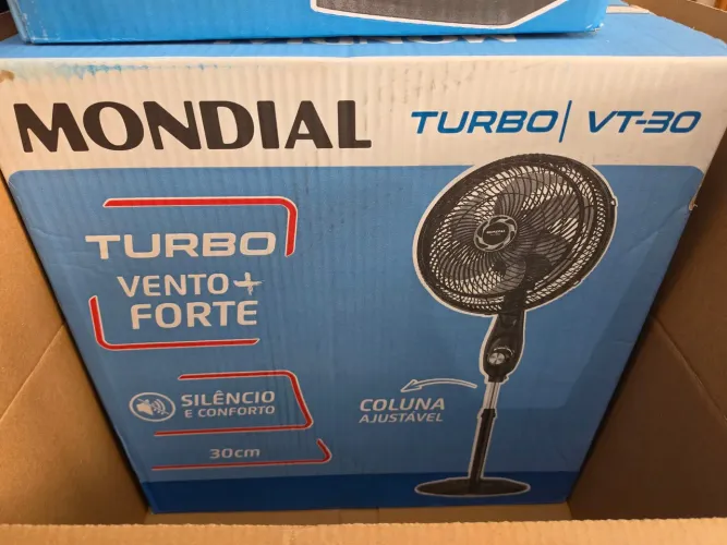 MONDIAL Ventilador de Coluna 30cm Turbo, Preto/Prata, 50W, 220V - VT-30C-NB