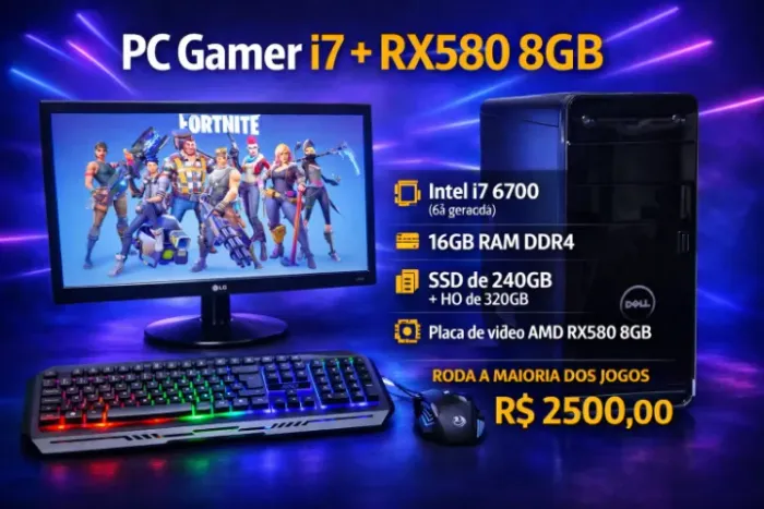 PC Gamer i7 6ª Geração + RX580 - Custo?Benefício Imbatível
