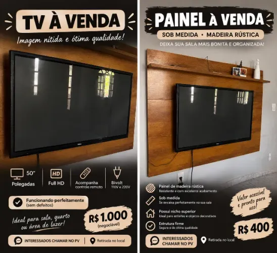 Tv e painel 