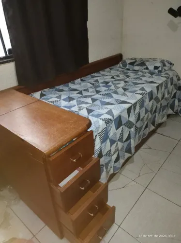 Cama Solteirão Completa c/ Auxiliar, 7 Gavetas, Baú + Armário de Brinde