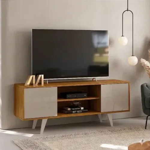 Rack Lisboa Na Cor Fendi/Naturale Em Estoque! 