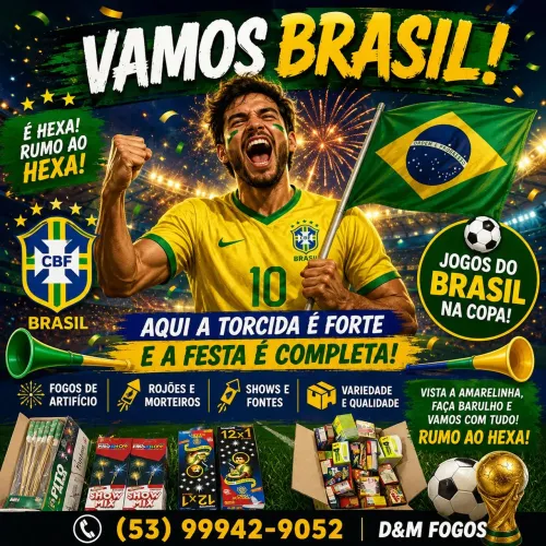 Fogos Comemore Jogo do Brasil Copa do Mundo