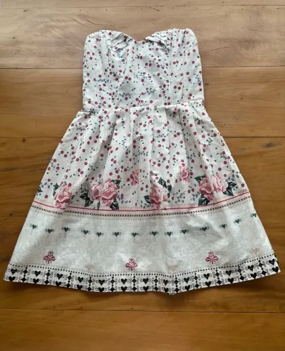 vestido boneca coquette tomara que caia poá