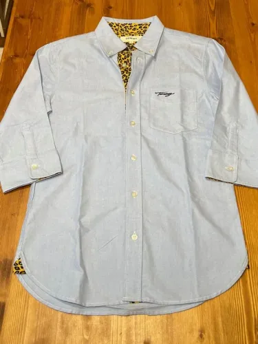 camisa tommy feminina 100% original com nf de compra do japão oxford azul forro leopardo