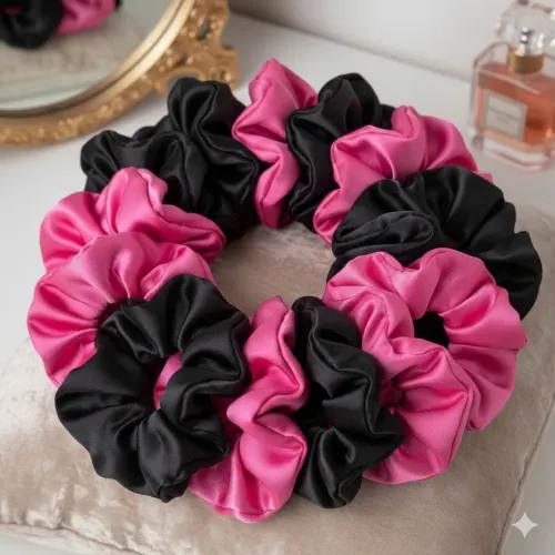 Kit 12 Xuxinhas de Cetim Anti Frizz Scrunchie Premium