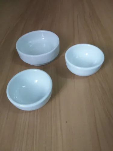 3 Ramequins Cumbucas de Porcelana - 2 Schmidt + 1 Peça Maior - para molhos, patês, petisco