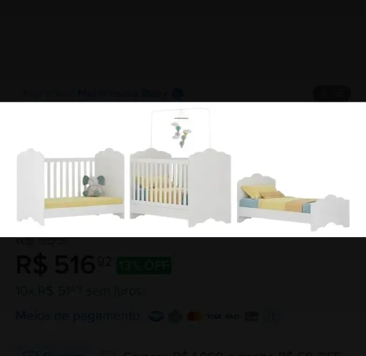 BERÇO MADEIRA 3 EM 1