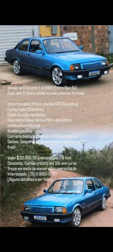 Chevrolet Chevette L / SL / Sl/e / DL / SE 1.6 1988