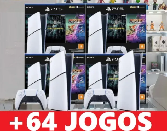 PS5 SLIM 1TBº DIGITAL COM: 64 JOGOS + GARANTIA O6 MESES ( LOJA FISICA BH )