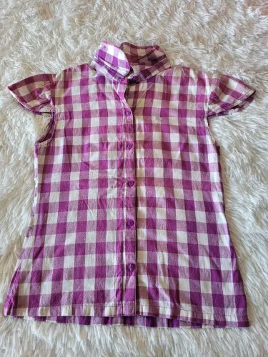 camiseta xadrez tamanho 14 da Marisa 