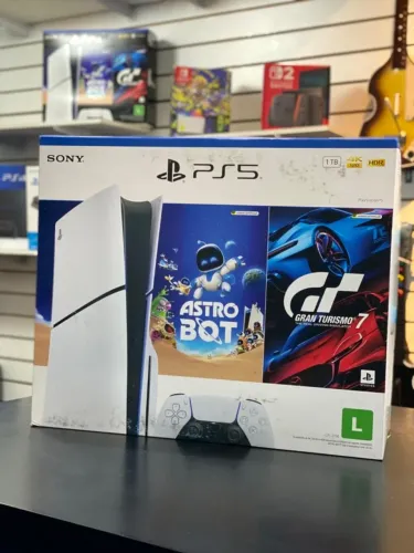 PS5 SLIM 1TB COM LEITOR E 2 JOGOS - NOVO