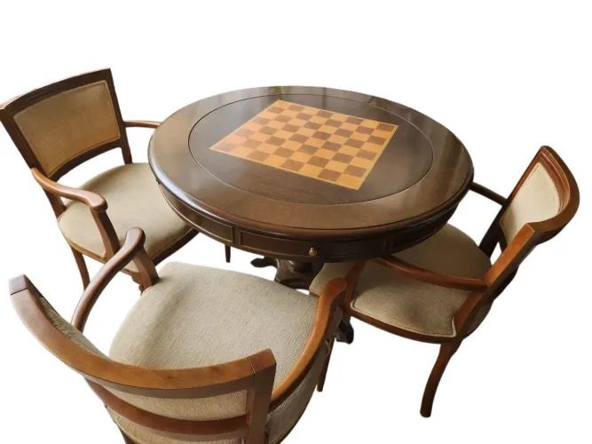 Mesa de xadrez/ Mesa de jogos madeira Com 4 Cadeiras madeira perfeita