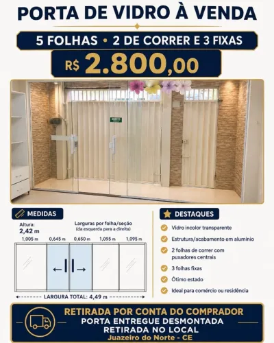 Porta de vidro / Fachada loja