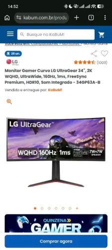 Monitor 34 ultra wide LG
