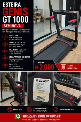 ESTEIRA GENIS GT 1000 - SEMINOVA