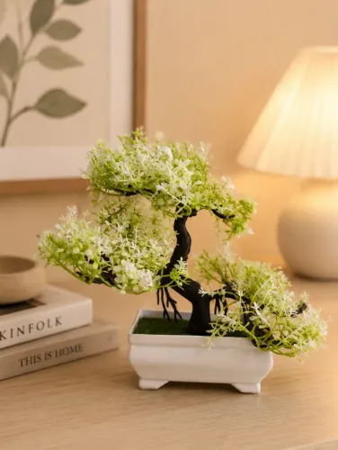 Árvore Bonsai Decorativa Branca - Produto Novo