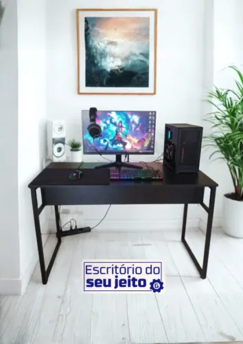 Escrivaninha REFORÇADA 1,1m Mesa NOVA Multiuso Notebook de Escritório Gamer Birô Office